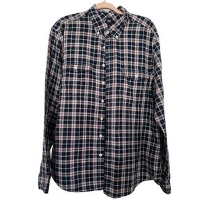 GAP MEN'S EUC OXFORD BUTTON DOWN LONG SLEEVE PLAID SHIRT Blue/Red/White XL